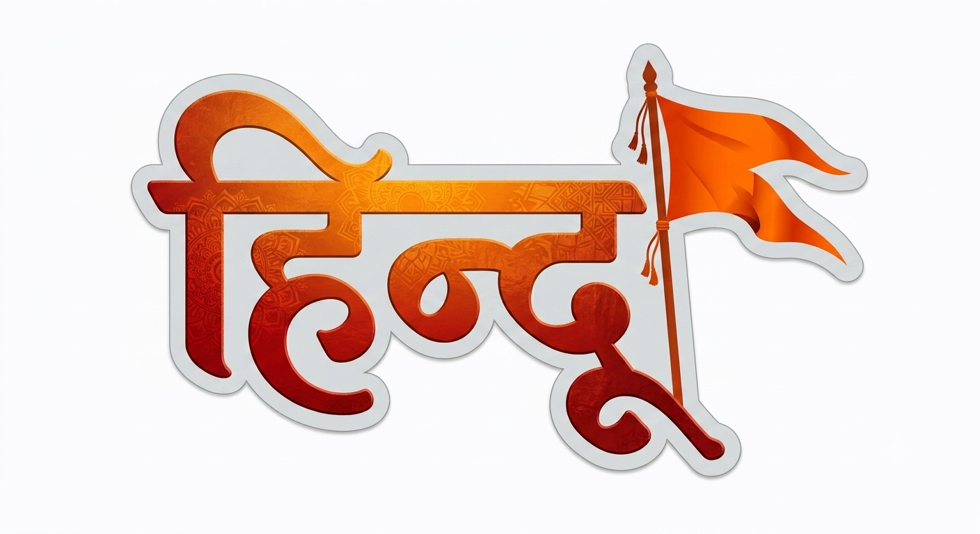 Hindu flag sticker design