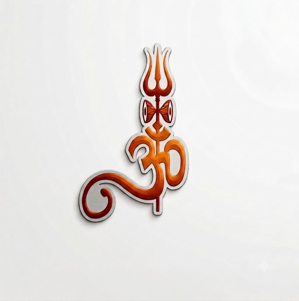 Om Trishul sticker design